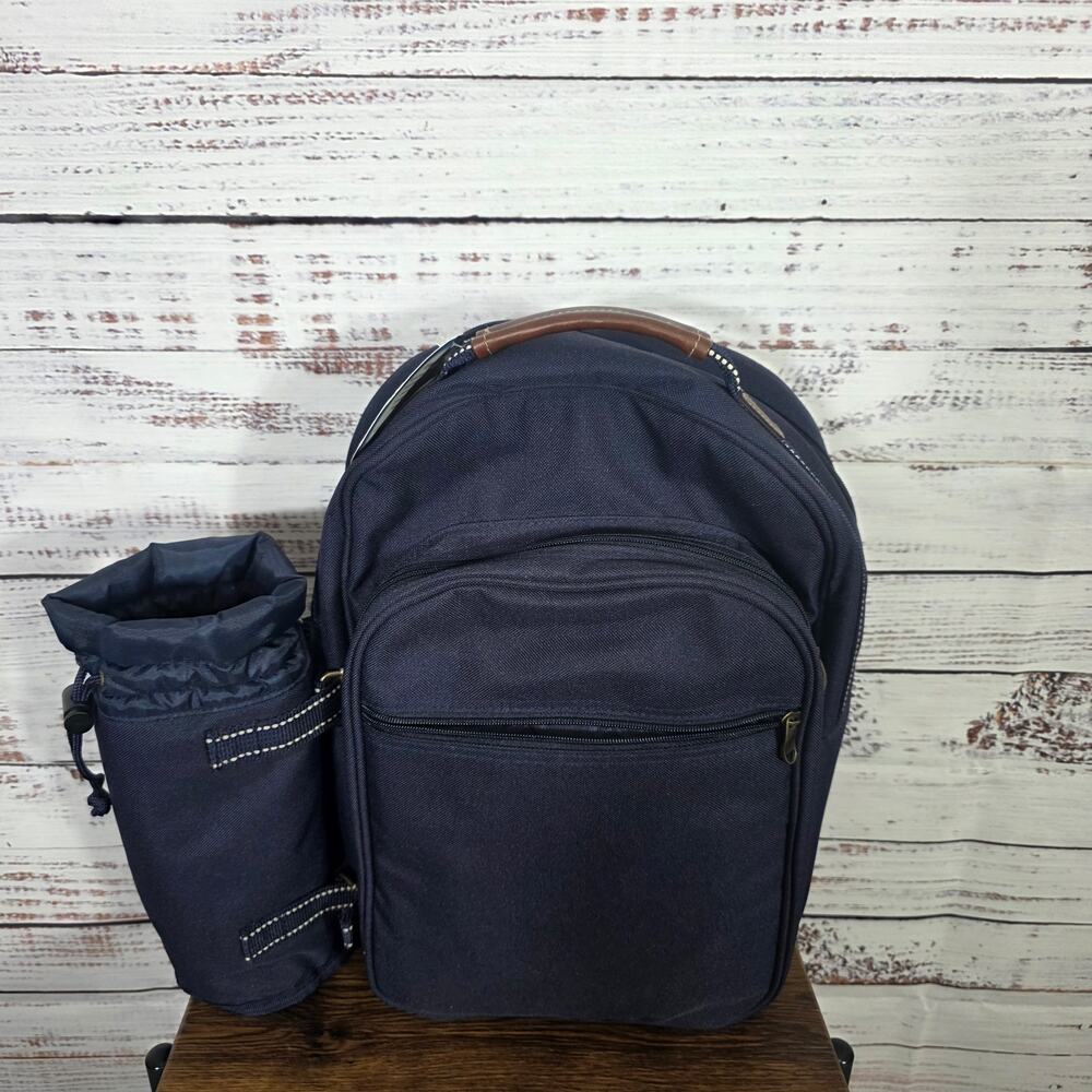 Picnic At Ascot Original Picnic Backpack For 2 Blue Wine Holder Insulated NWT